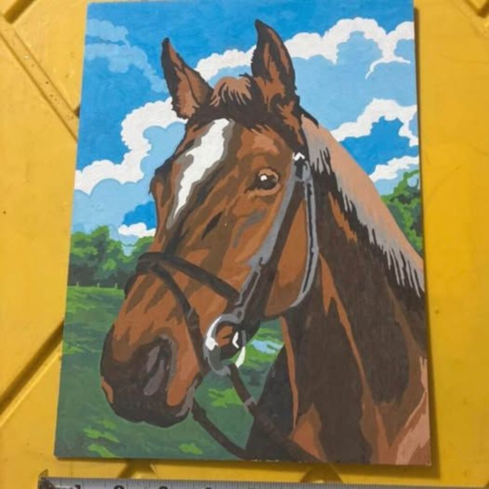 Vintage horse painting from a paint by Number kit